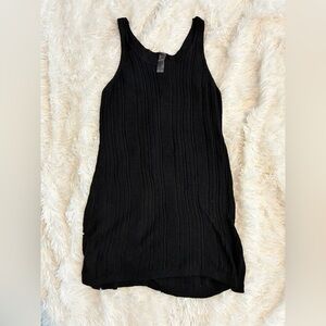 TiNiBiKiNi Black Ribbed Knit Cover-Up Tank Dress — XL
